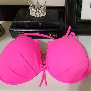 Victoria’s Secret Malibu Fabulous Push-Up Swim Bikini Top NWT 34DDD Shock Pink!